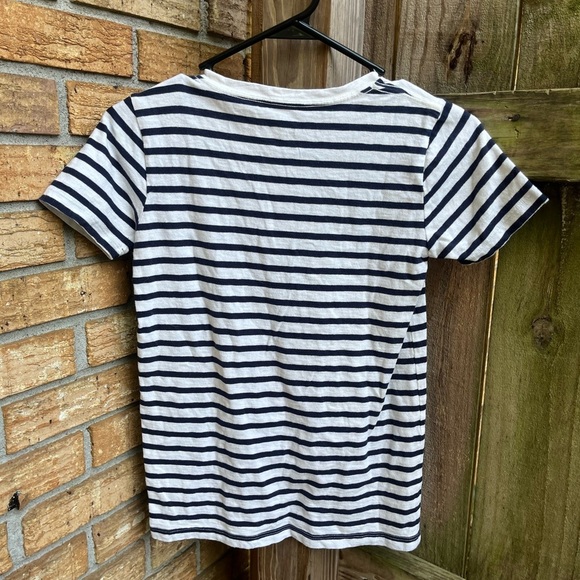 J. Crew Navy and White Striped Tee with Pineapple Graphic - Picture 3 of 3